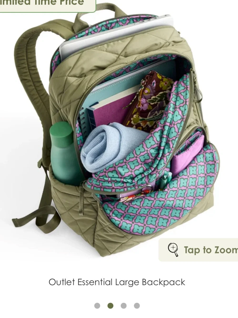 New Vera Bradley Charlotte stems essential large backpack
